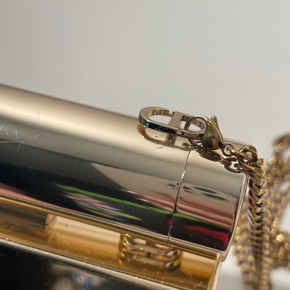 DIOR ROUGE Gold Minaudiere Pouch Clutch Handbag LIMITED EDITION 2021 Christmas - Picture 9 of 16